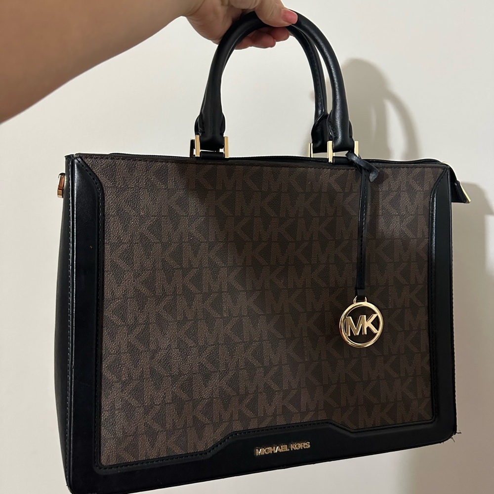 Michael Kors Black and Brown Satchel